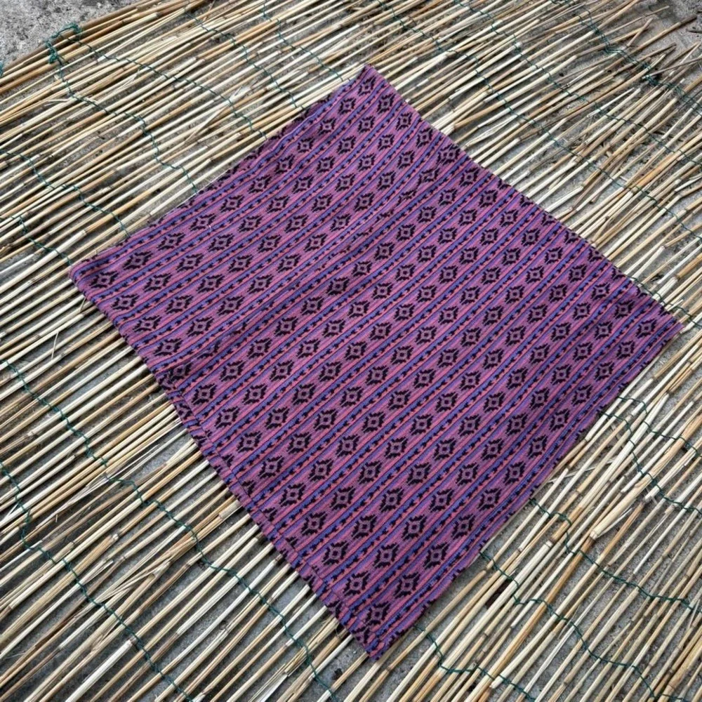 Nollie Skirt Size XL Purple Pink Tribal Print Festival Adjustable‎ Mini Falda